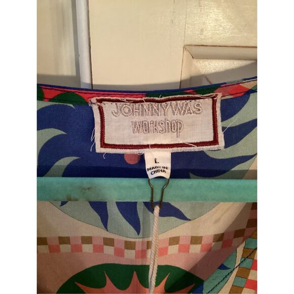 NEW Johnny Was Workshop Lionora 100% Silk Swing Dress Sz L - Picture 4 of 10